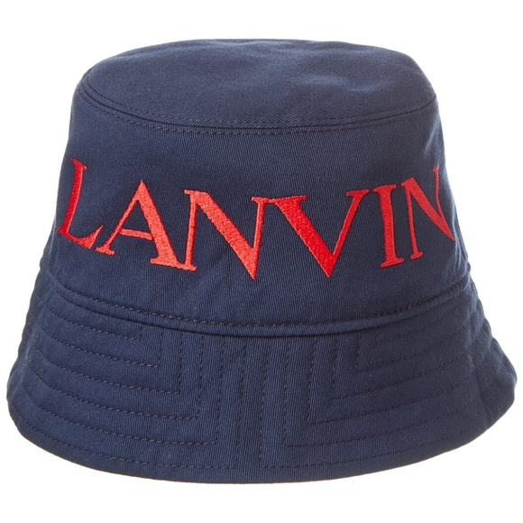 LANVIN REVERSIBLE BUCKET HAT SIZE 54 COLOR BLUE/RED - Picture 4 of 16